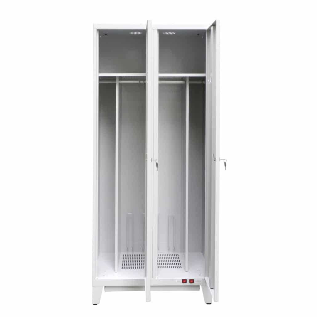 Vestiaire Chauffant LVS-OPTIM en Version industrie salissante 2 cases Gris Clair