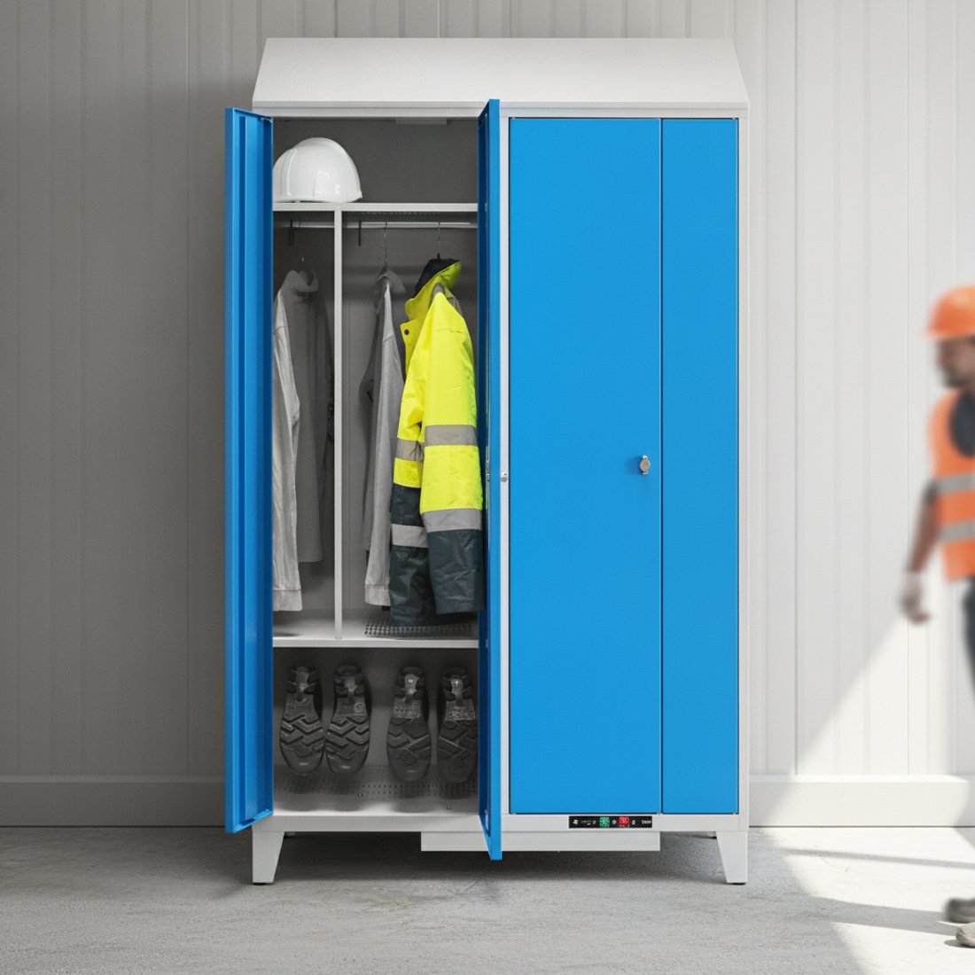 Vestiaire séchant PERFORMANCE installé sur une base-vie de chantier